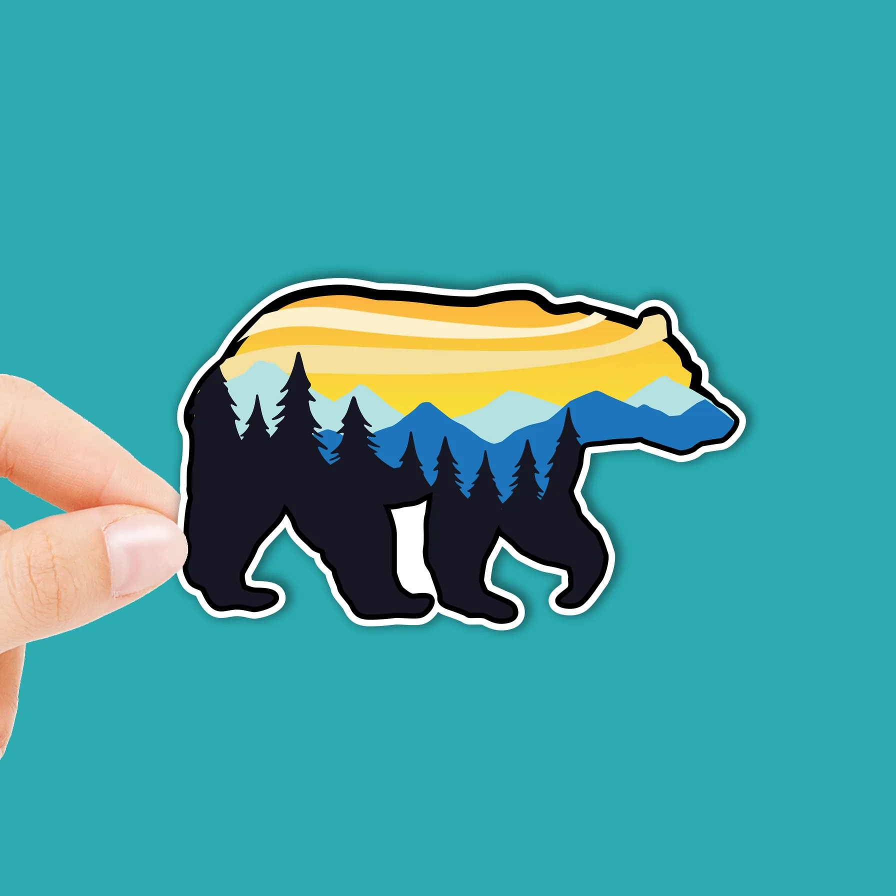 Bear Forrest Sticker Decal | Waterproof Vinyl | 3in