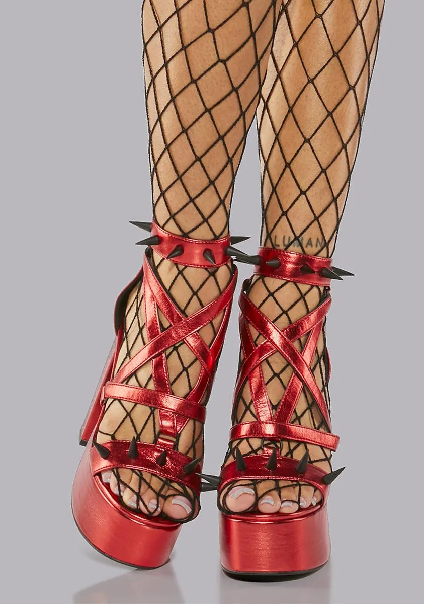 Blood Moon Rising Pentagram Sandals