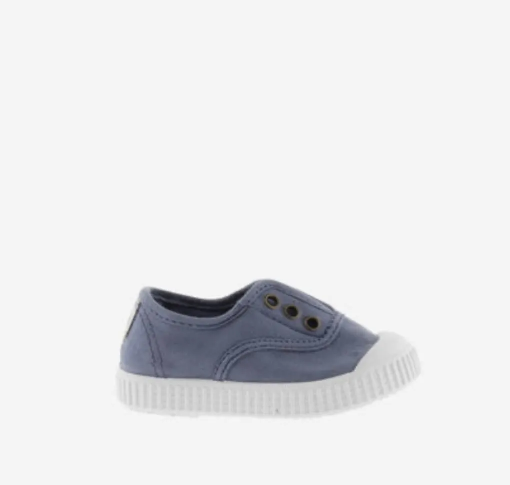 Blue canvas sneakers