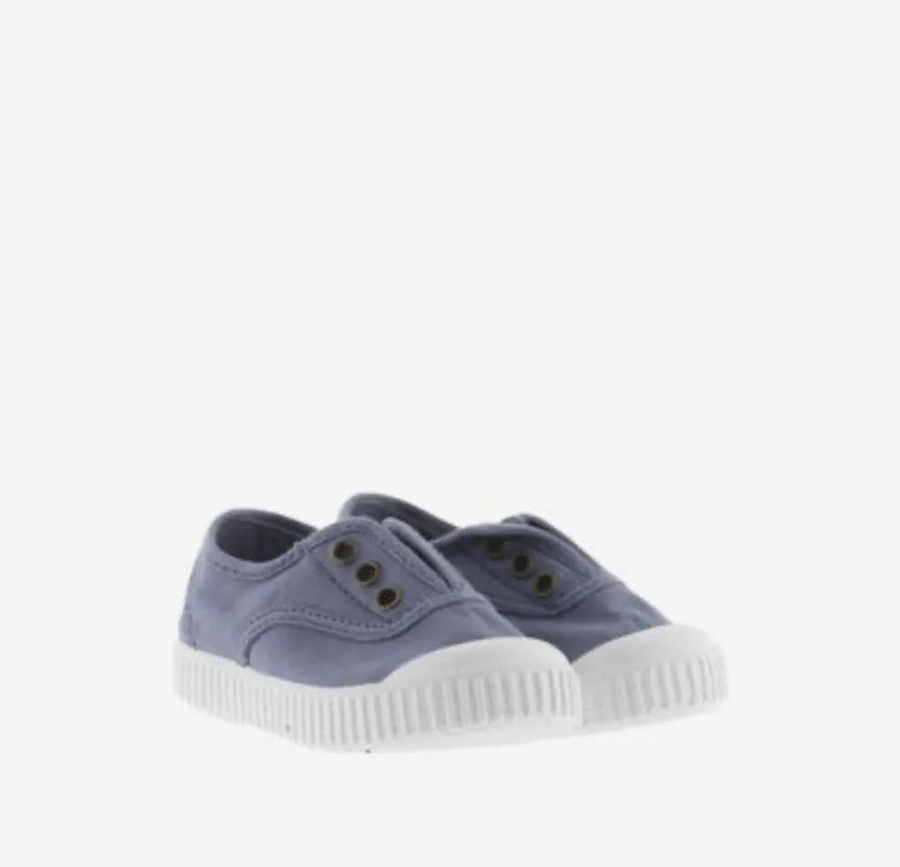 Blue canvas sneakers