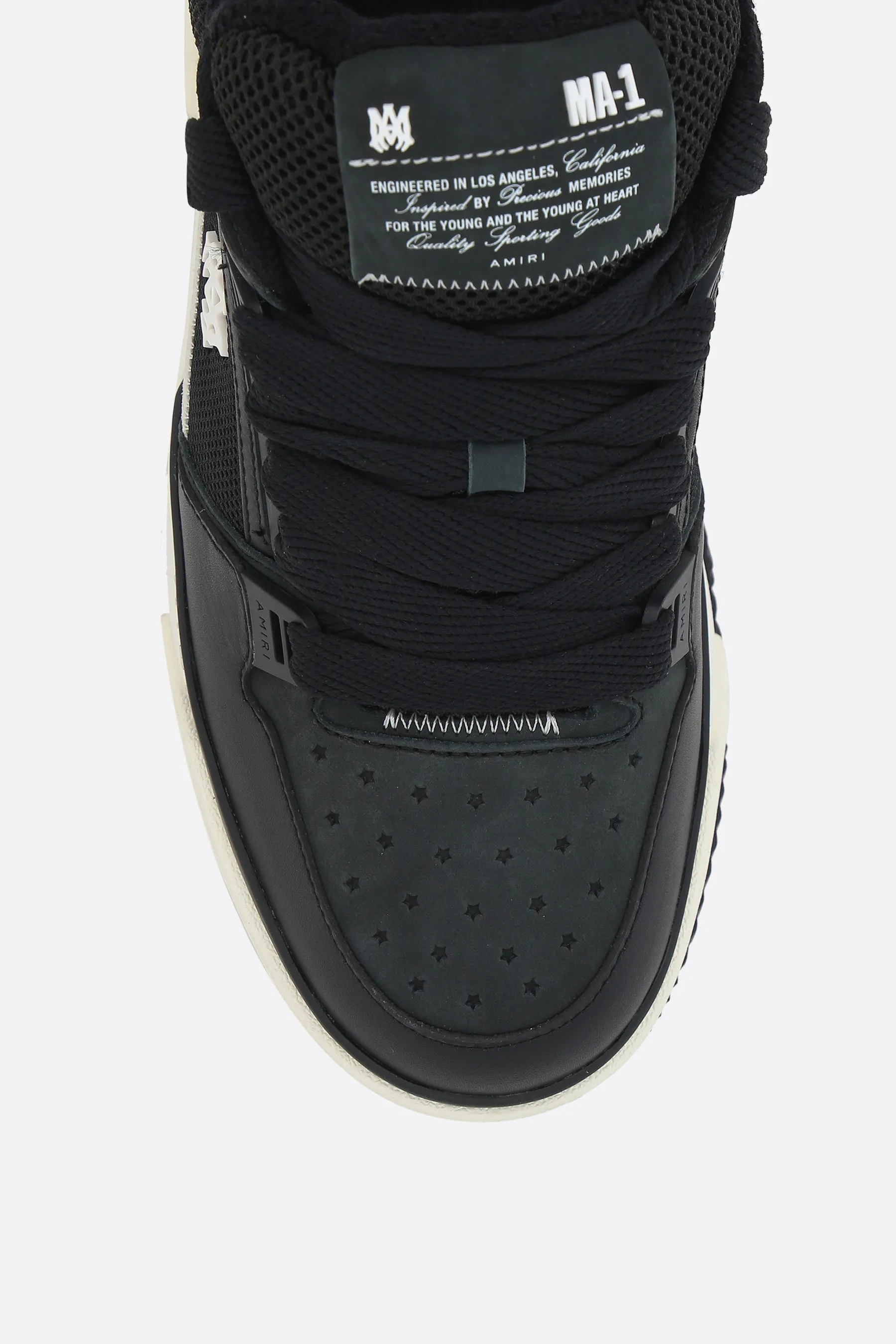 Bomber Pattern Leather Mesh Sneakers