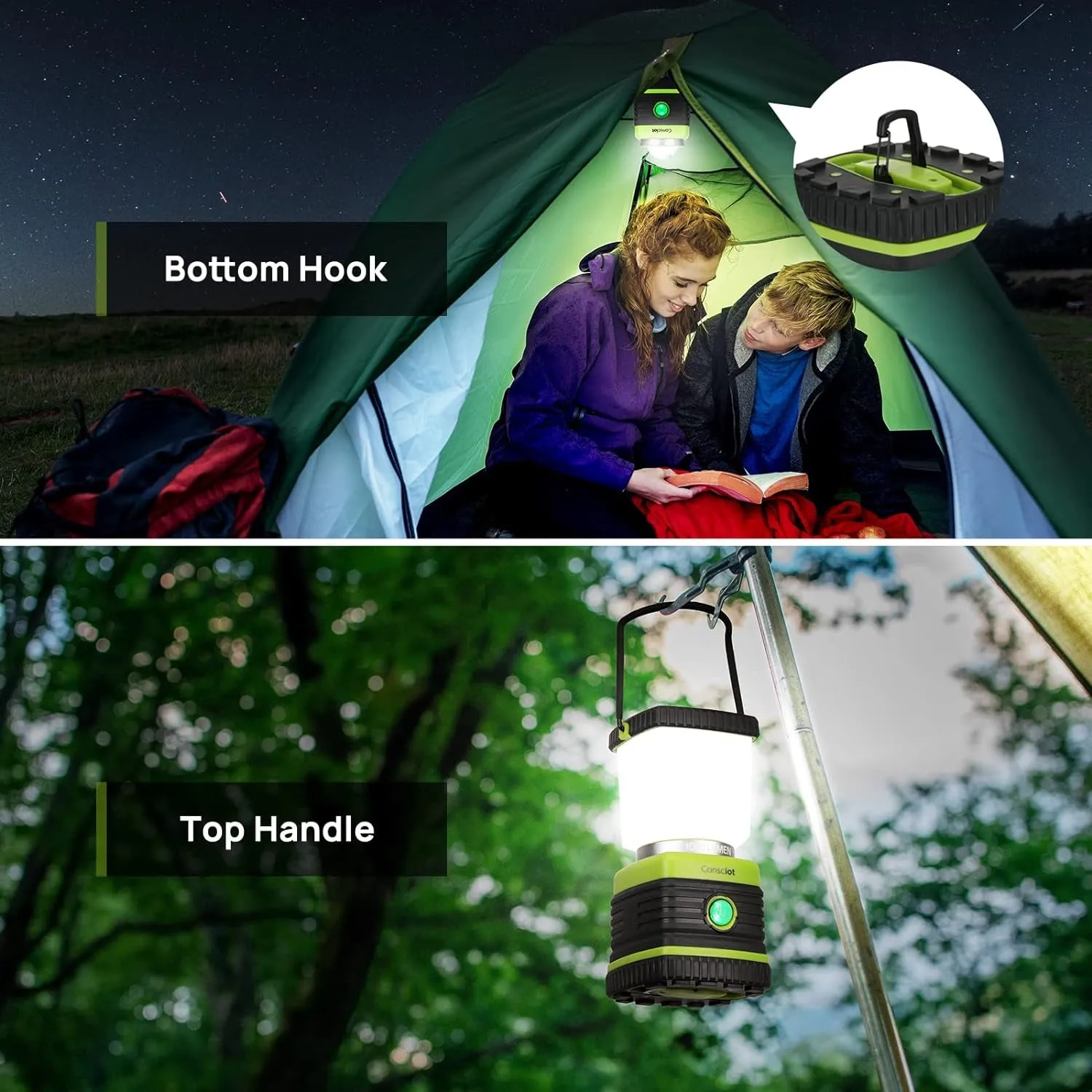 Consciot 1000LM LED Camping Lantern 2-Pack: Light Up Your World