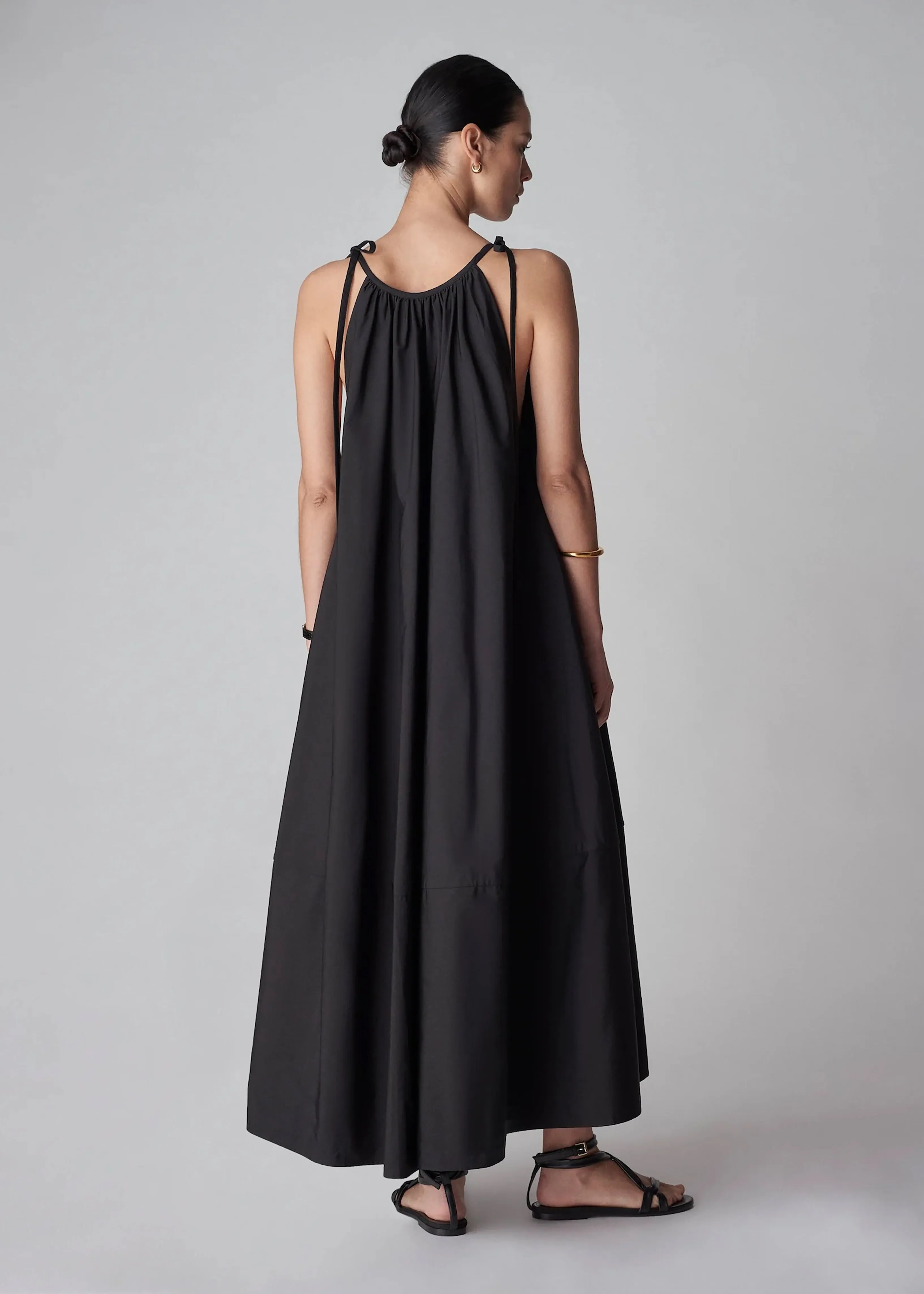 Gathered Maxi Dress - Black