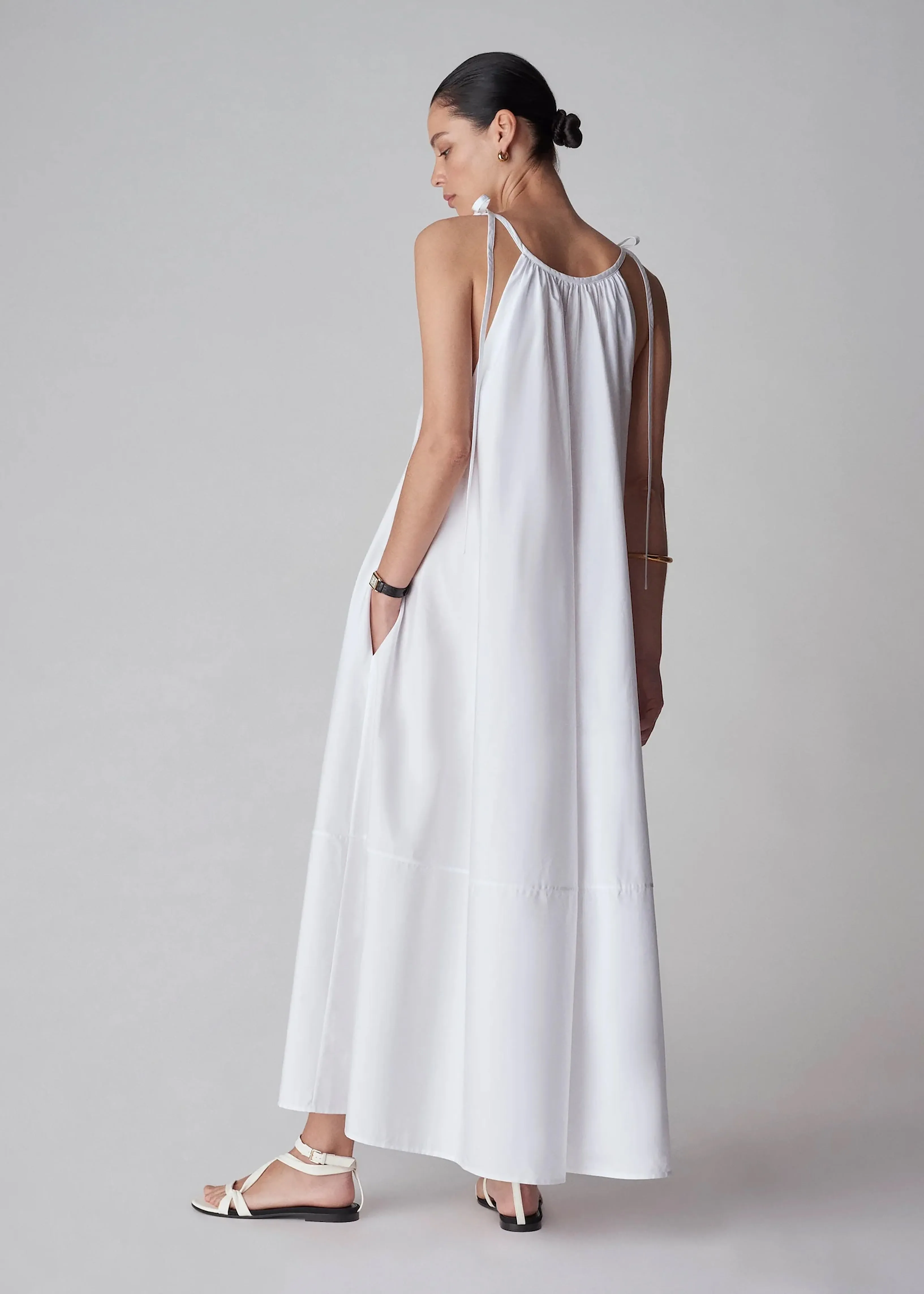 Gathered Maxi Dress - White