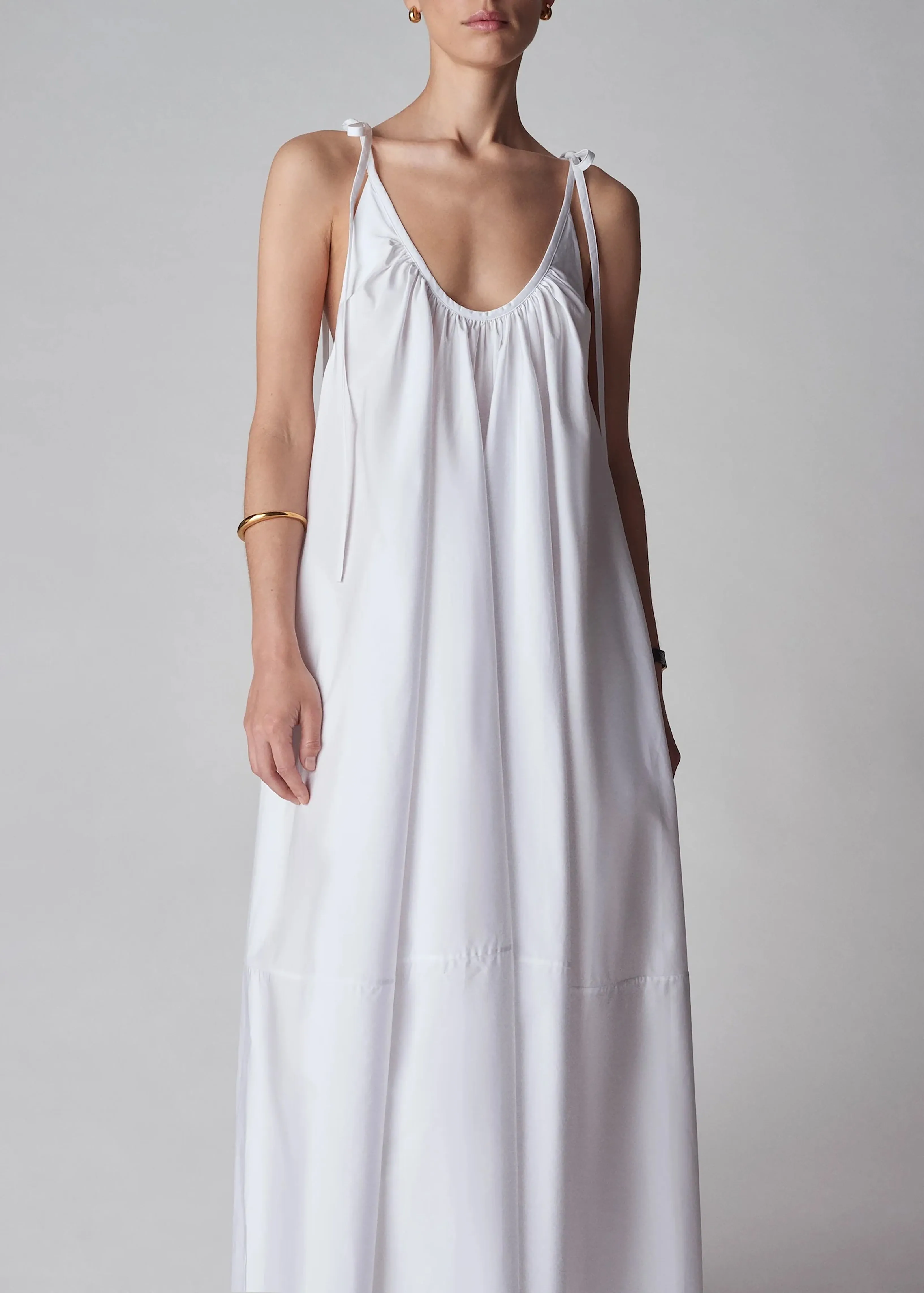 Gathered Maxi Dress - White