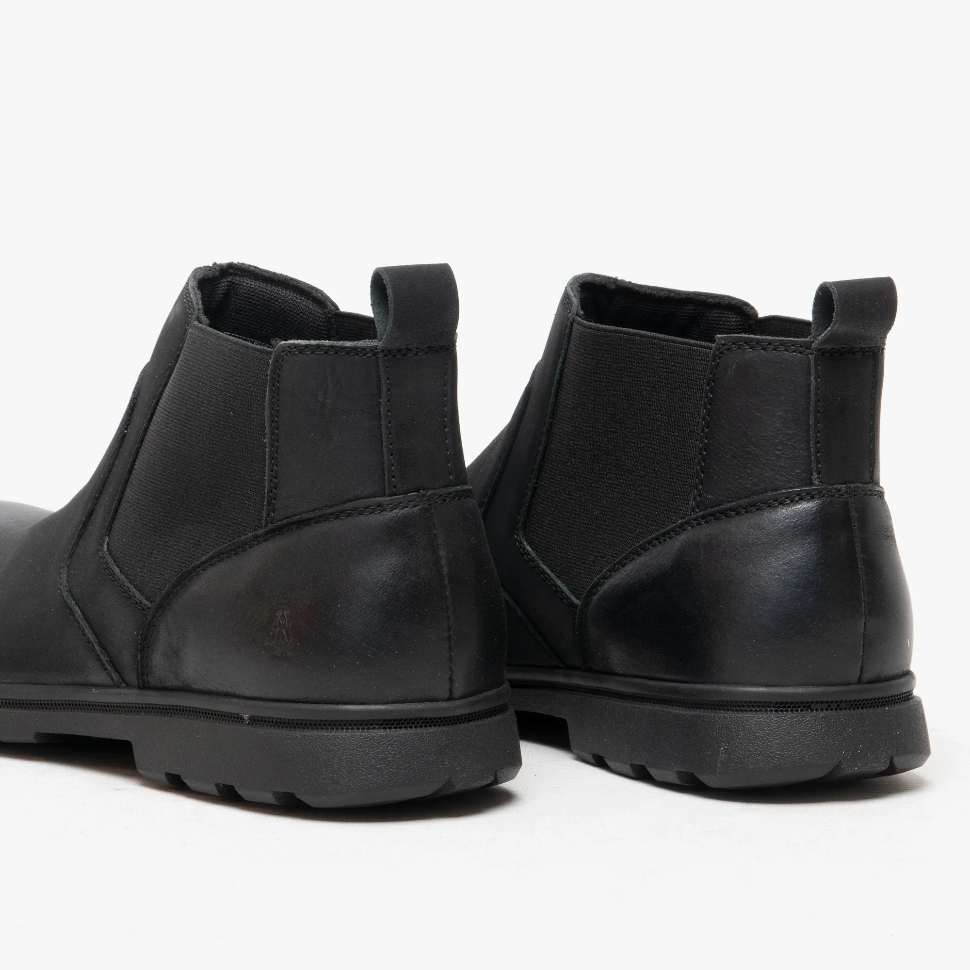 Hush Puppies TYRONE Mens Nubuck Boots Black
