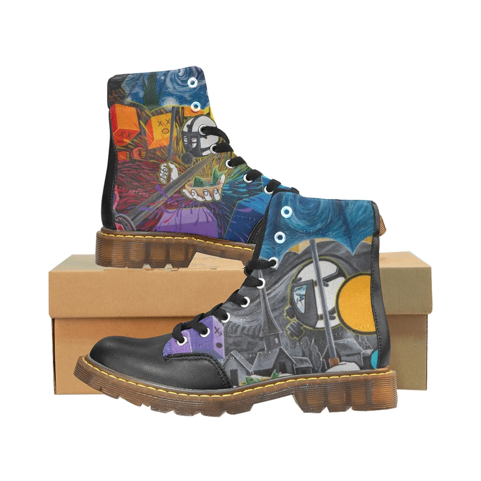 Ish presenting Fish Apache Round Toe Men's Winter Boots (Model 1402)
