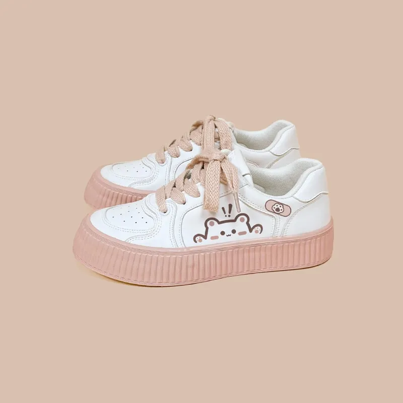 Kawaii White Platform Tennis Shoes