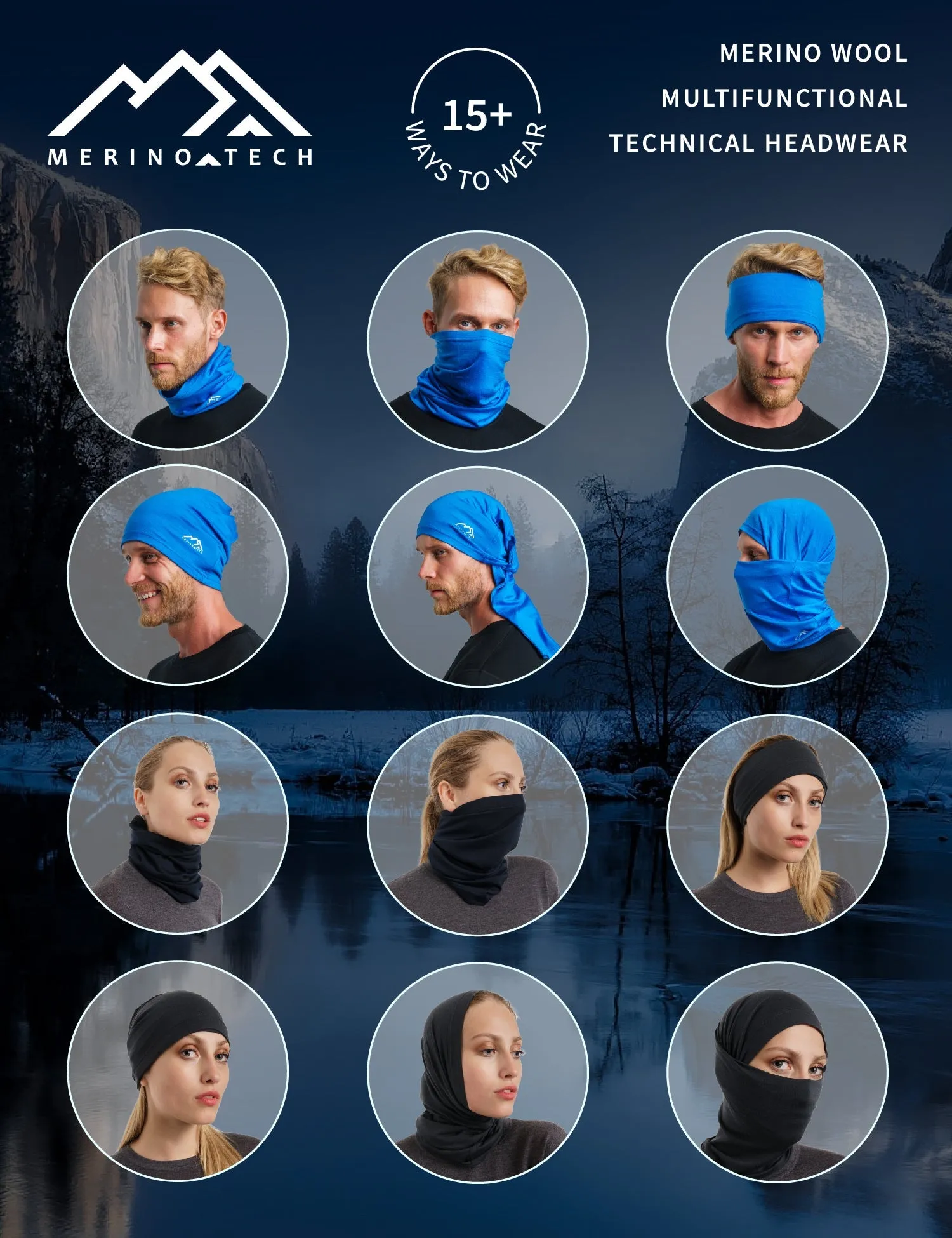Merino Neck Gaiter 165 Black