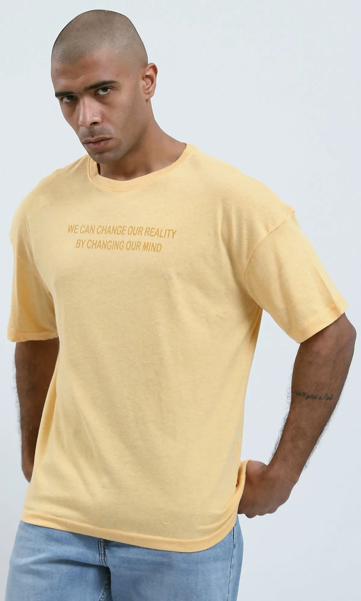 o188728 - Lightweight Heather Light Yellow Summer Tee
