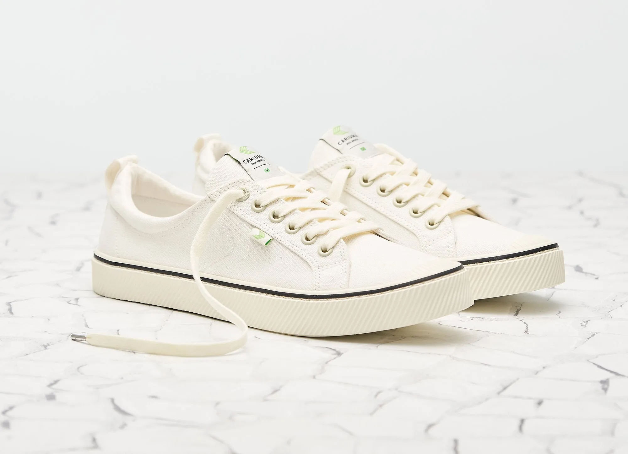 OCA Low Stripe White Canvas Sneaker Women