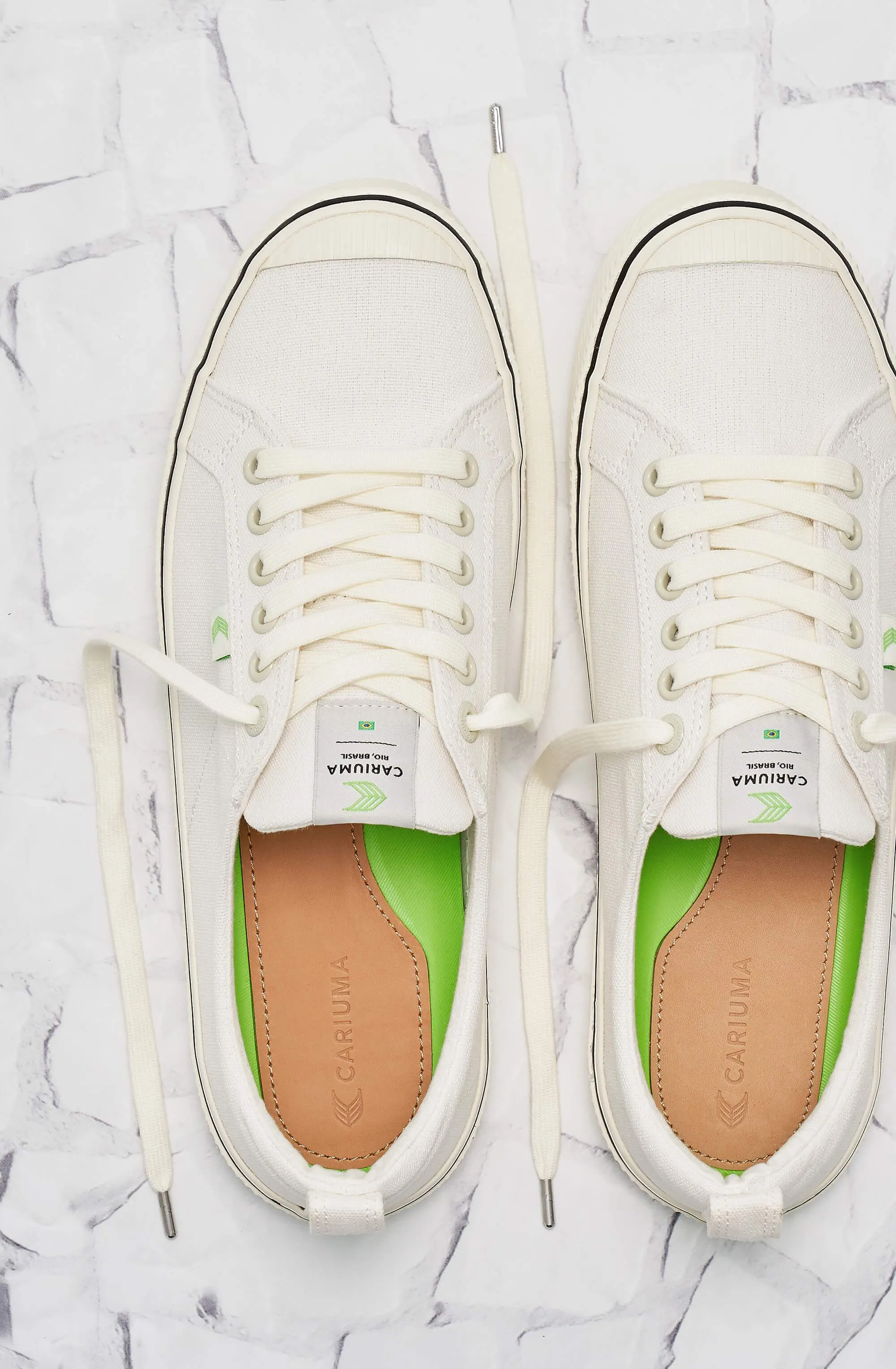 OCA Low Stripe White Canvas Sneaker Women
