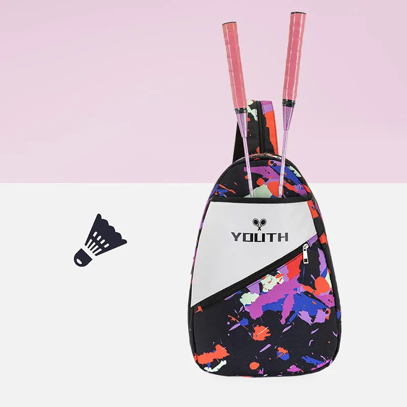 Racket Bag For Teenager Colorful Printing Waterproof Oxford Sports Bag