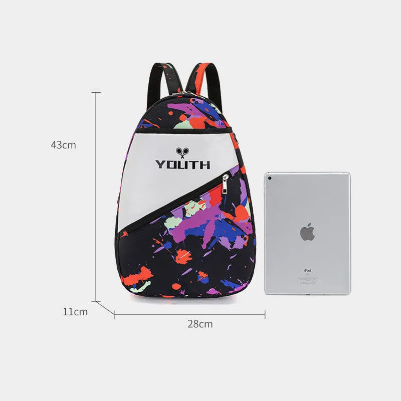 Racket Bag For Teenager Colorful Printing Waterproof Oxford Sports Bag