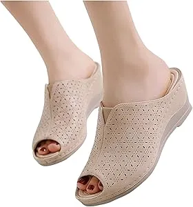 Slipper for Women Fashion Fish Mouth Open Toe Hollow Slip-on Platform Slippers Casual Outdoor Ladies Shoes   B730485