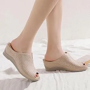 Slipper for Women Fashion Fish Mouth Open Toe Hollow Slip-on Platform Slippers Casual Outdoor Ladies Shoes   B730485