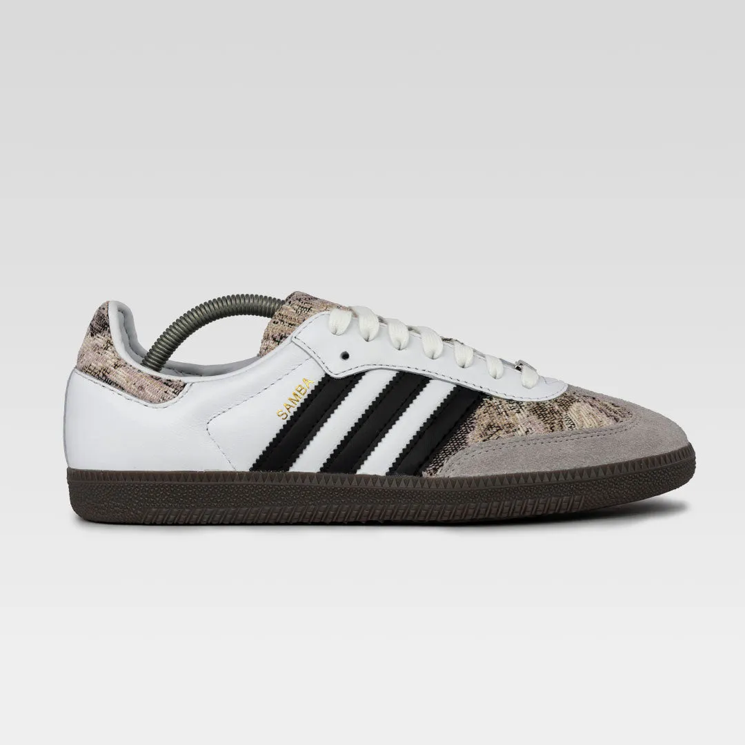 Vintage White Wood Grain Custom Adidas Samba
