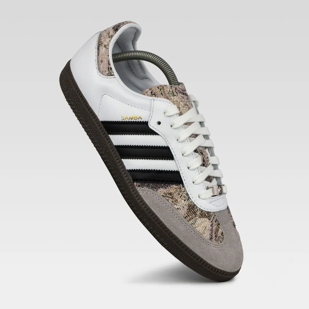 Vintage White Wood Grain Custom Adidas Samba
