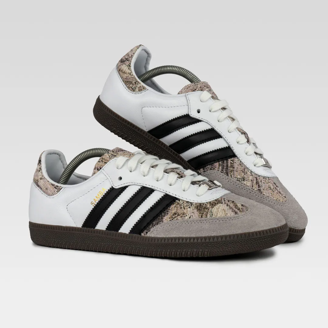 Vintage White Wood Grain Custom Adidas Samba